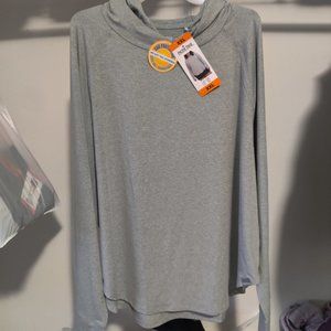 NWT Pacific Trail Women's Marble Knit Hoodie Sun Shirt Gray Size 2XL $60 FFF113